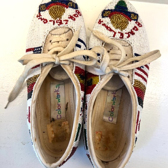 Beaded Barcelona Olympics 1992 Tennis Shoes - Colorwerks - Size 6 1/2  6.5 - Picture 12 of 13